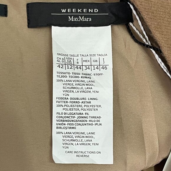 Max Mara Weekend Women's Brown Tan 100% Wool Wrap Midi Skirt Size 12 US - Picture 4 of 7